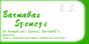 barnabas szenczi business card